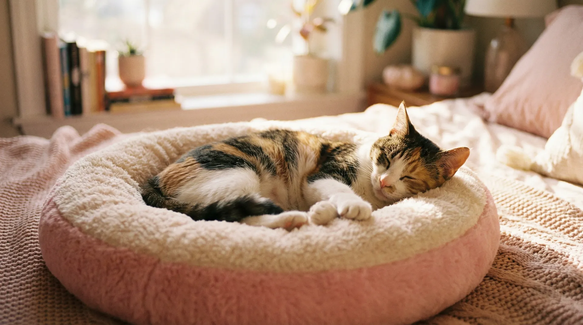三花猫安静入睡 - 晚上打扑克的声音长视频